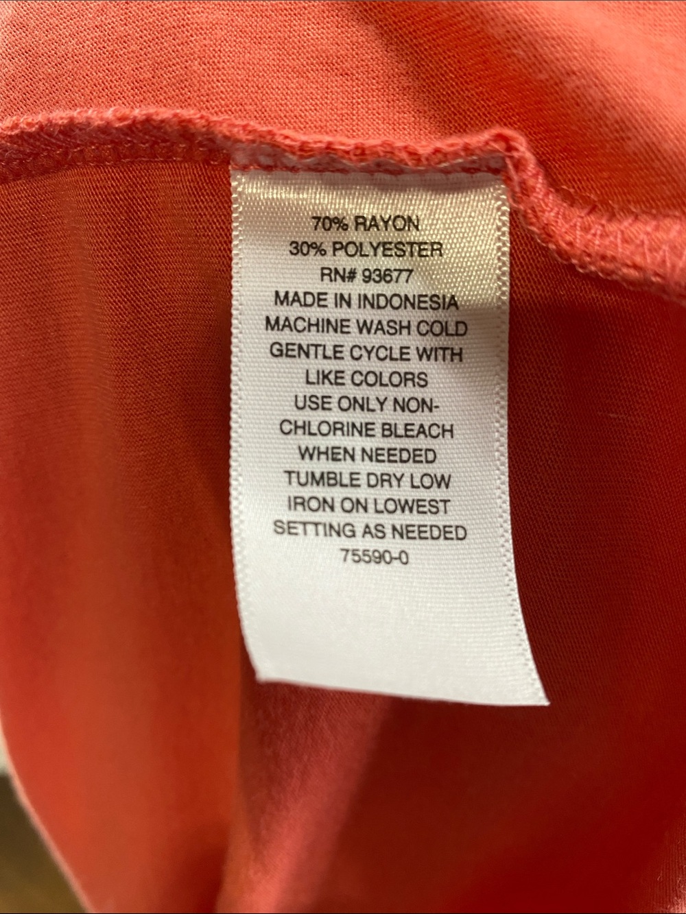 A.N.A. Women’s Spiced Coral Scoop Neck 3/4 Sleeve Flowy Blouse—Sz 0X - Picture 5 of 9
